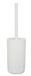Weiße WC-Bürste mit schlankem Griff in zylindrischem Becher