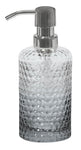 Transparenter Seifenspender aus strukturiertem Glas mit Pumpkopf oben