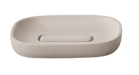 Rechteckige, beige Seifenschale aus Keramik mit abgerundeten Kanten