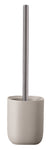 Beiger WC-Bürstenhalter mit Edelstahlstiel, freistehend frontal Ansicht
