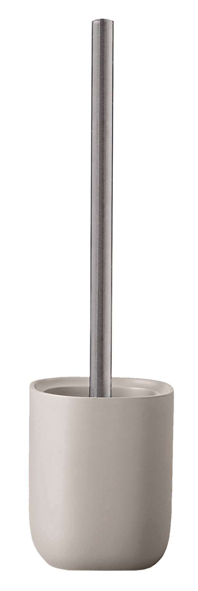 WC-Bürsten-Halter ALITA Seidenfarben mit Edelstahlstiel vor weißem Hintergrund.