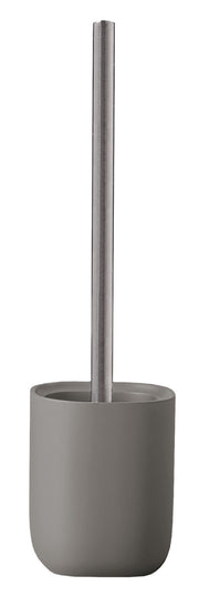 WC-Bürsten-Halter ALITA Schiefer steht mit Edelstahlstiel vor weißem Hintergrund.
