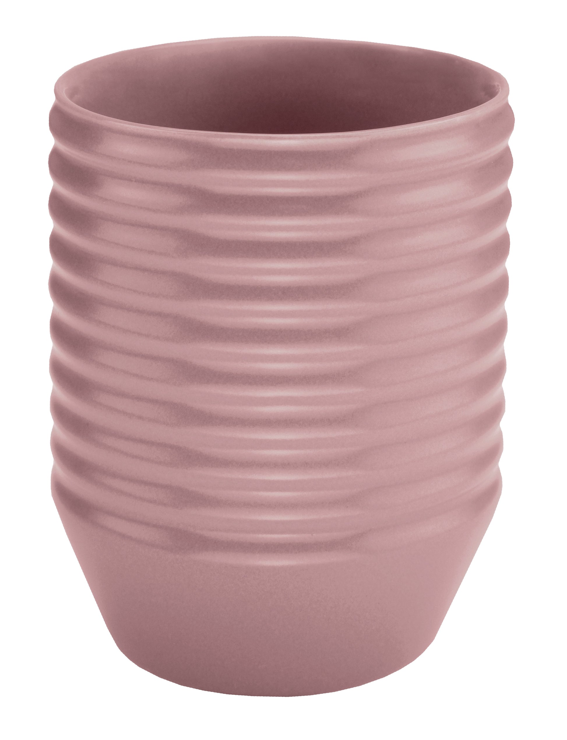 Zahnputzbecher GOLA Rouge aus Keramik steht freigestellt vor weißem Hintergrund.