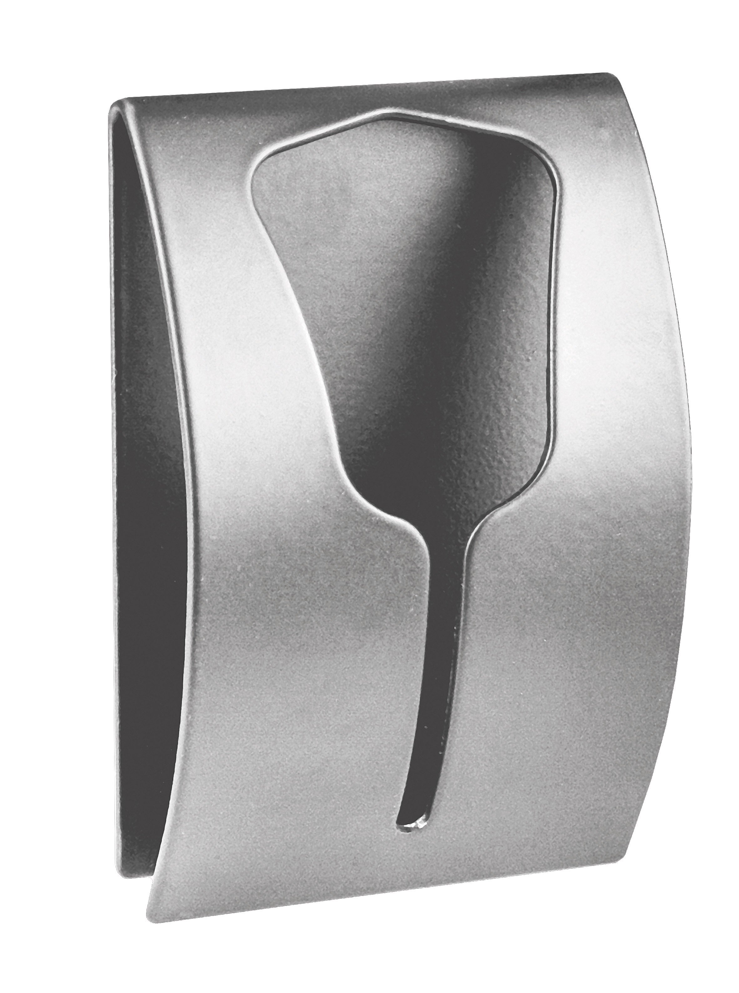 Metallischer Wandhalter mit eingestanzter Silhouette einer Bürste