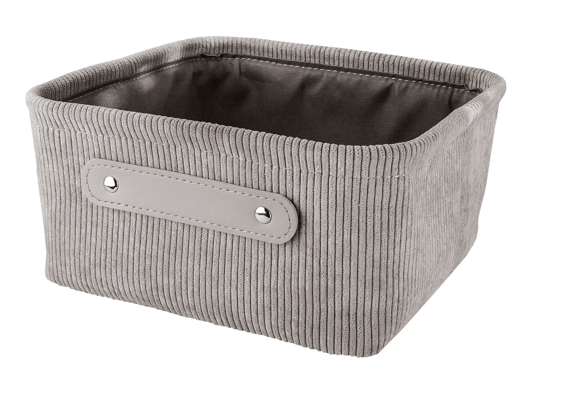 Auf dem Bild ist der platinfarbene Aufbewahrungskorb BEDFORD in Größe M zu sehen.