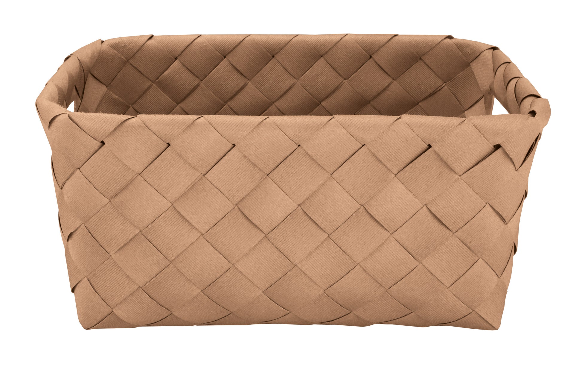 Auf dem Bild steht der geflochtene Aufbewahrungskorb ASPERA Platane M in Rechteckform.