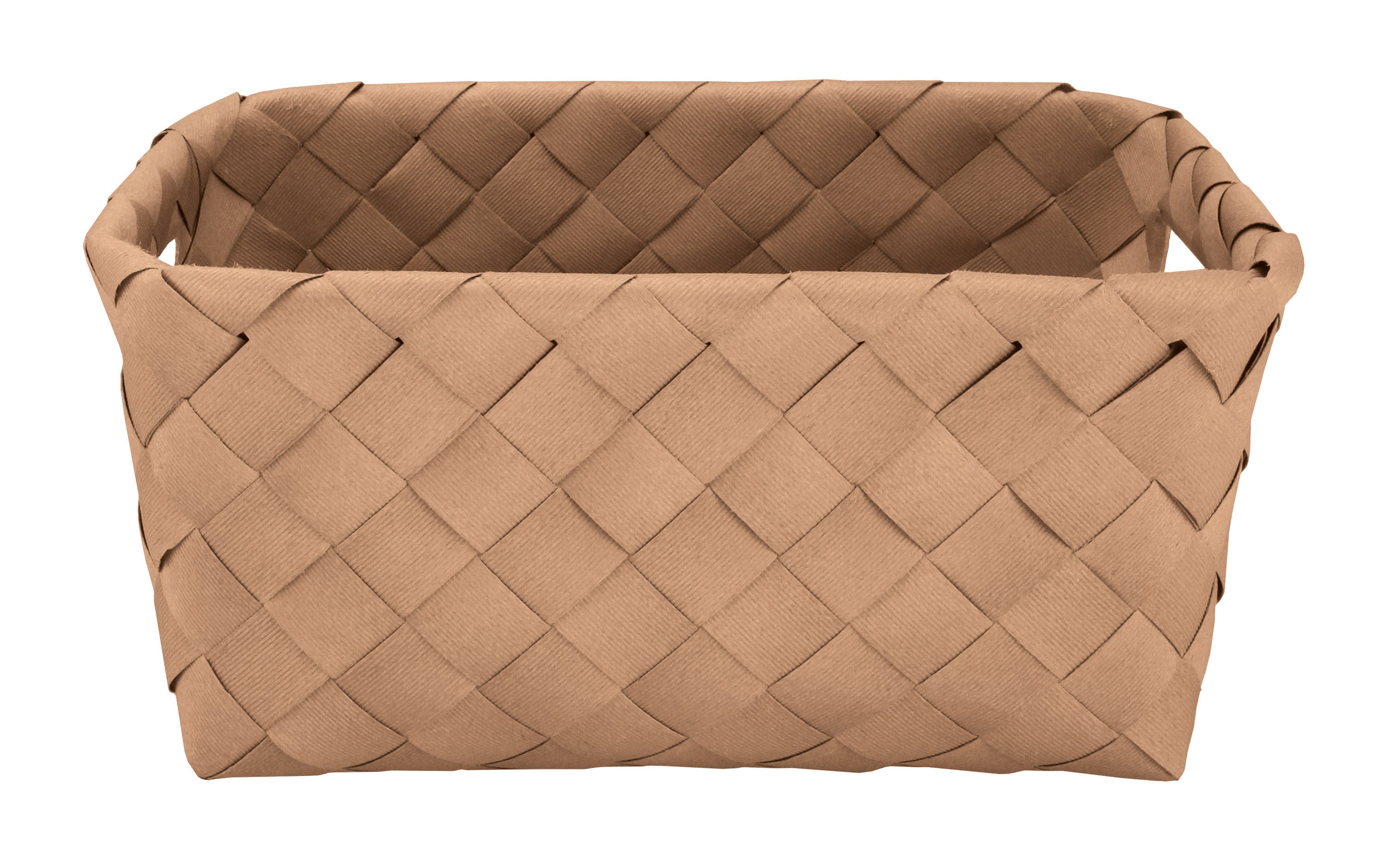 Auf dem Bild steht der geflochtene Aufbewahrungskorb ASPERA Platane M in Rechteckform.