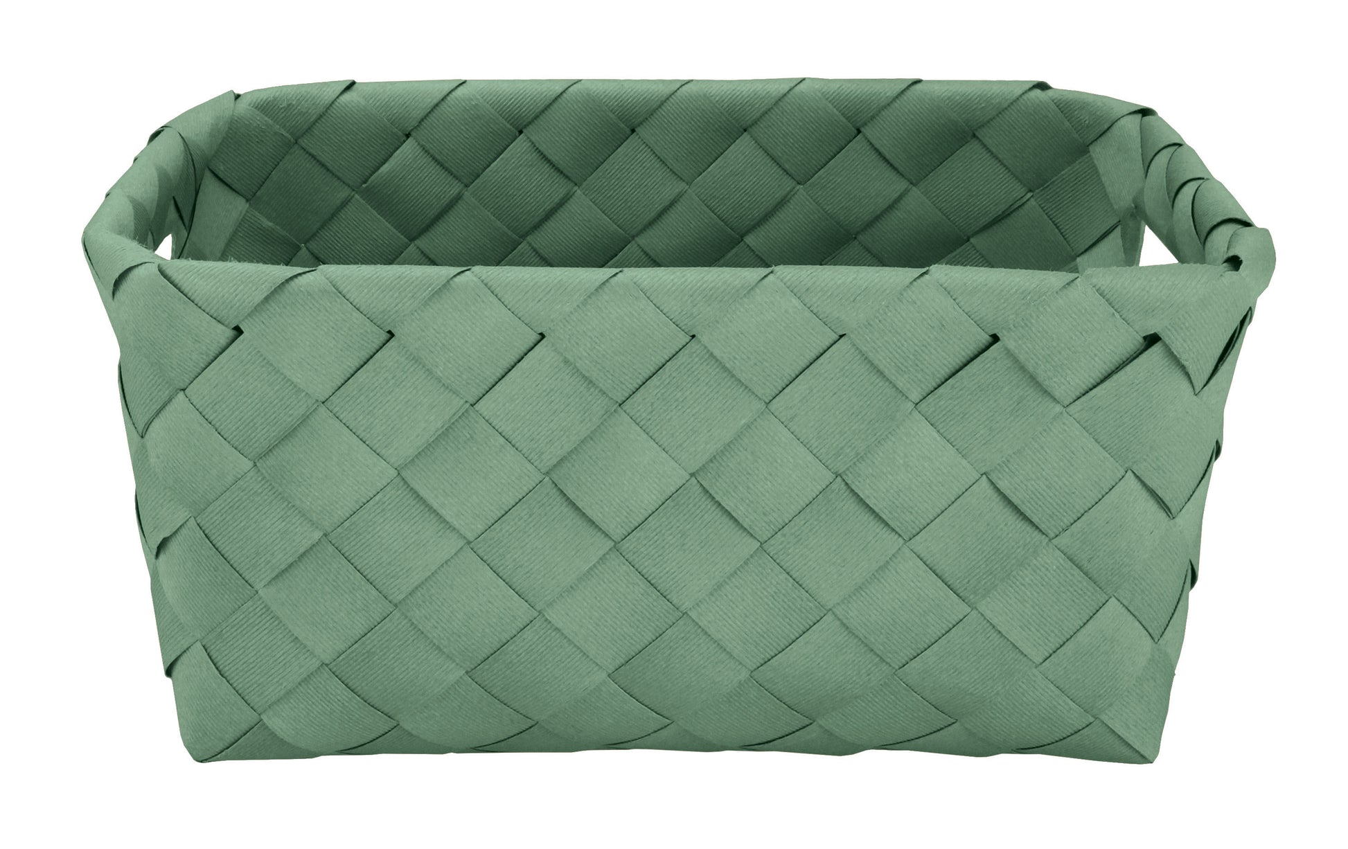 Aufbewahrungskorb ASPERA Maledivia M steht als grüner Flechtkorb rechteckig im Bild.