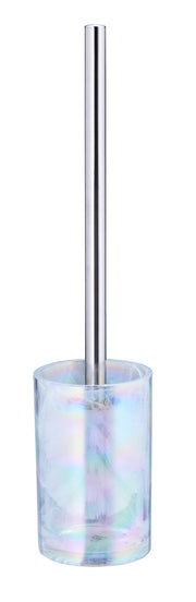 Schlichte WC-Bürste mit irisierendem Halter und langem Edelstahlgriff