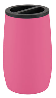 Der pinke Zahnbürstenhalter DAILY steht mit schwarzer Einteilung auf weißem Hintergrund.