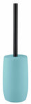 Türkisfarbener WC-Bürstenhalter mit langem, schwarzem, geradem Griff