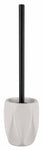 Toilettenbürste mit schwarzem Stiel in weißem, strukturiertem Halter