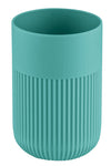 Türkiser Zahnputzbecher mit geriffelter Oberfläche aus Kunststoff