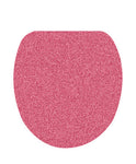 Rosa WC-Sitz mit glitzernder Oberfläche in dekorativer ovaler Form