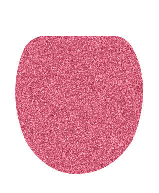 Rosa WC-Sitz mit glitzernder Oberfläche in dekorativer ovaler Form