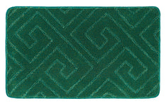 Rechteckige grüne Badematte mit erhabenem, geometrischem Musterdesign