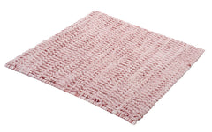 Rosa rechteckige Badematte mit flauschiger, strukturierter Oberfläche