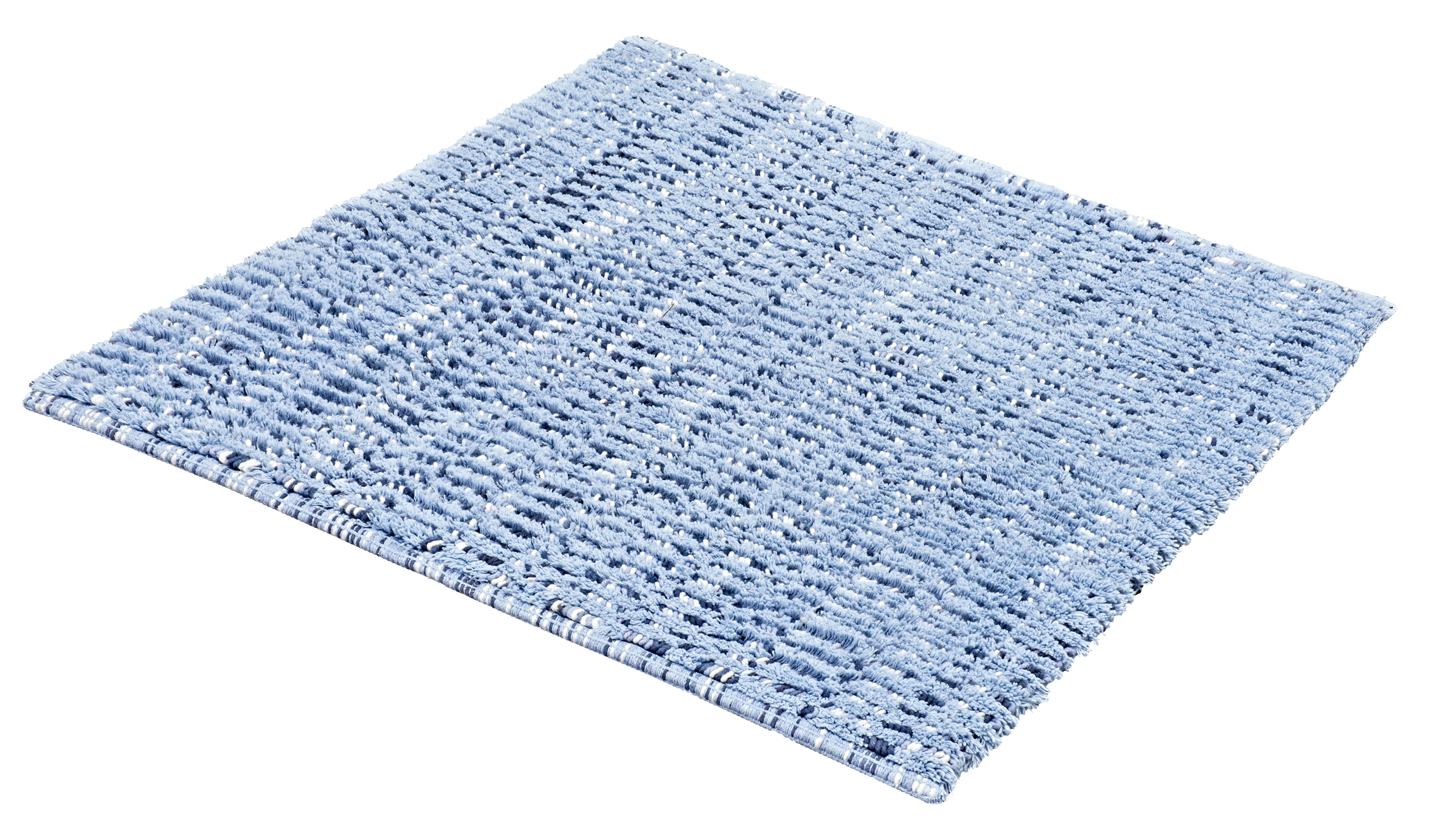 Hellblauer rechteckiger Badezimmerteppich mit weicher Oberfläche