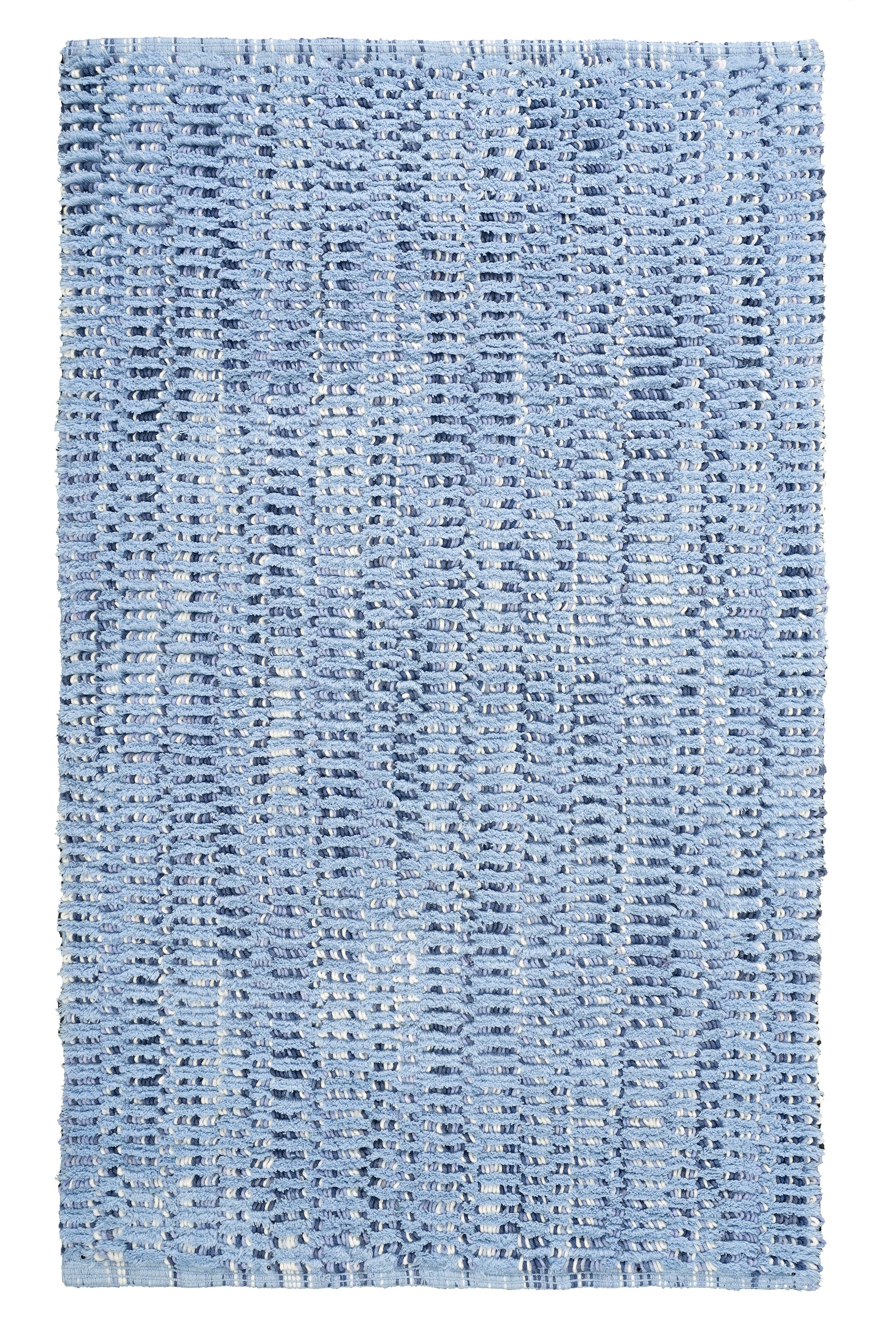 Hellblauer rechteckiger Badteppich mit geflochtener Struktur Oberfläche