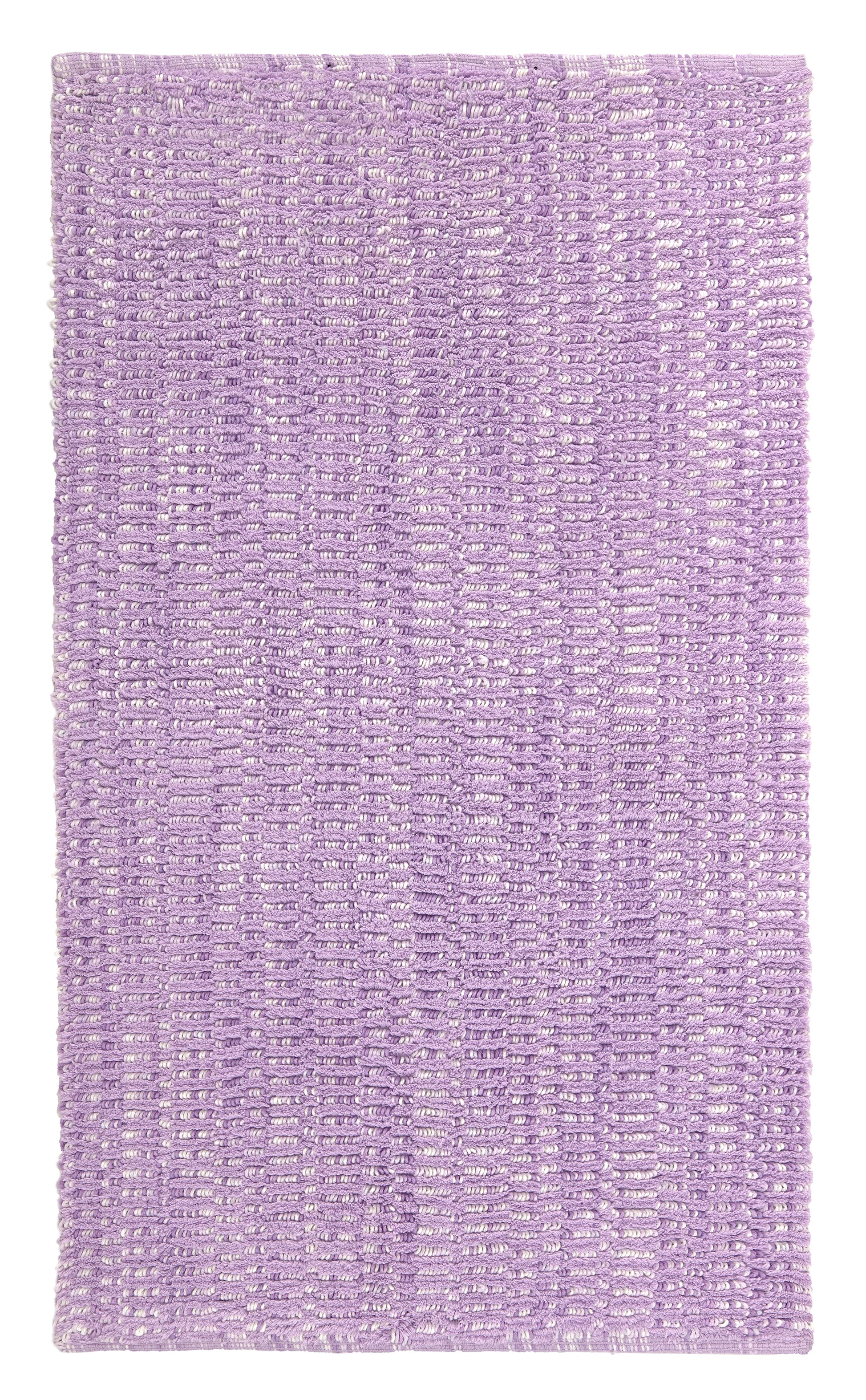 Rechteckiger, fliederfarbener Badteppich mit dichter, gewebter Struktur