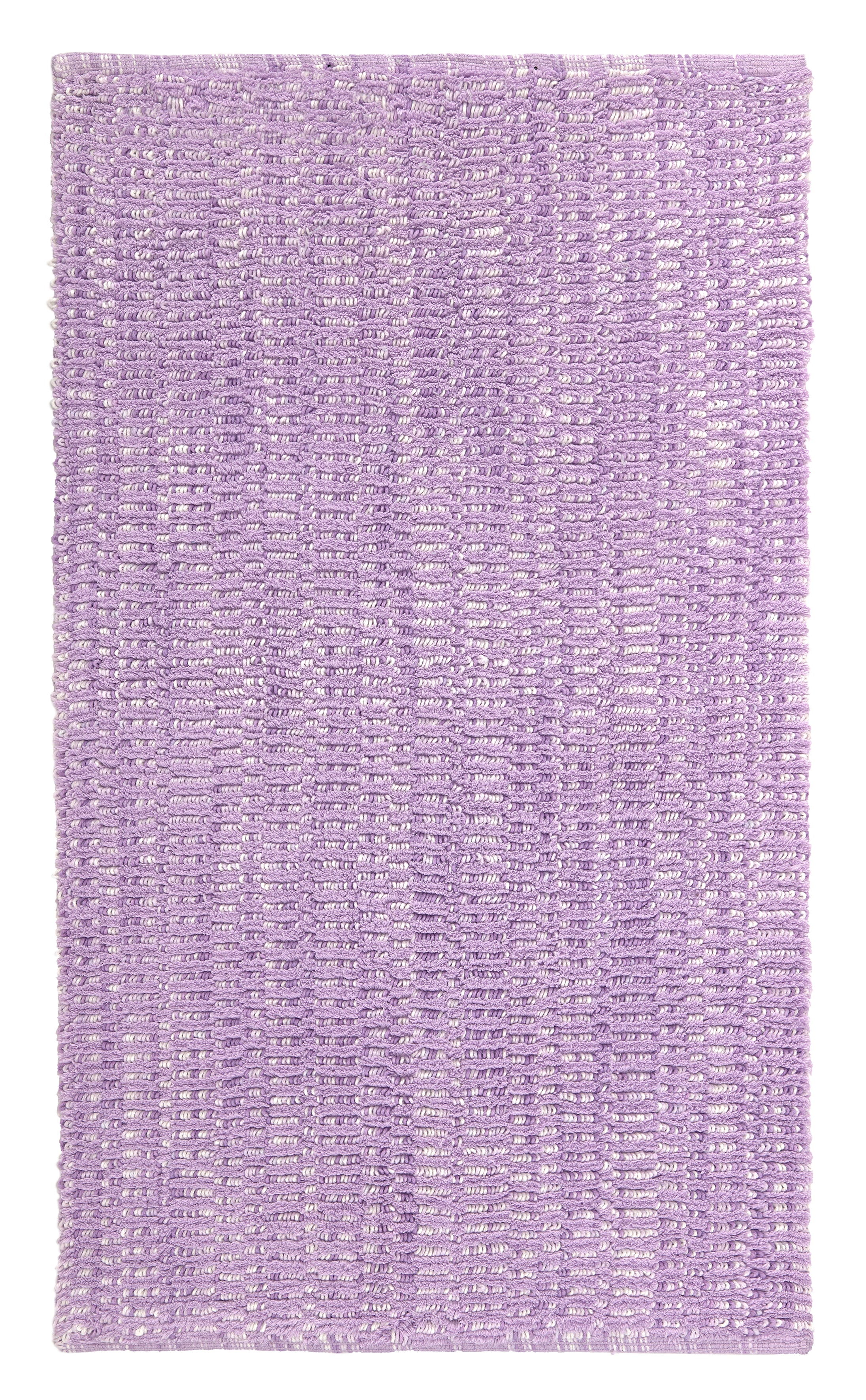 Rechteckiger, fliederfarbener Badteppich mit dichter, gewebter Struktur