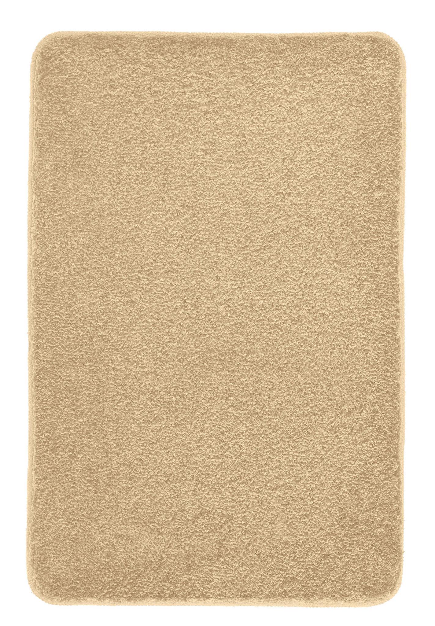 Rechteckige, beige Badematte mit weicher, dicht gewebter Oberfläche