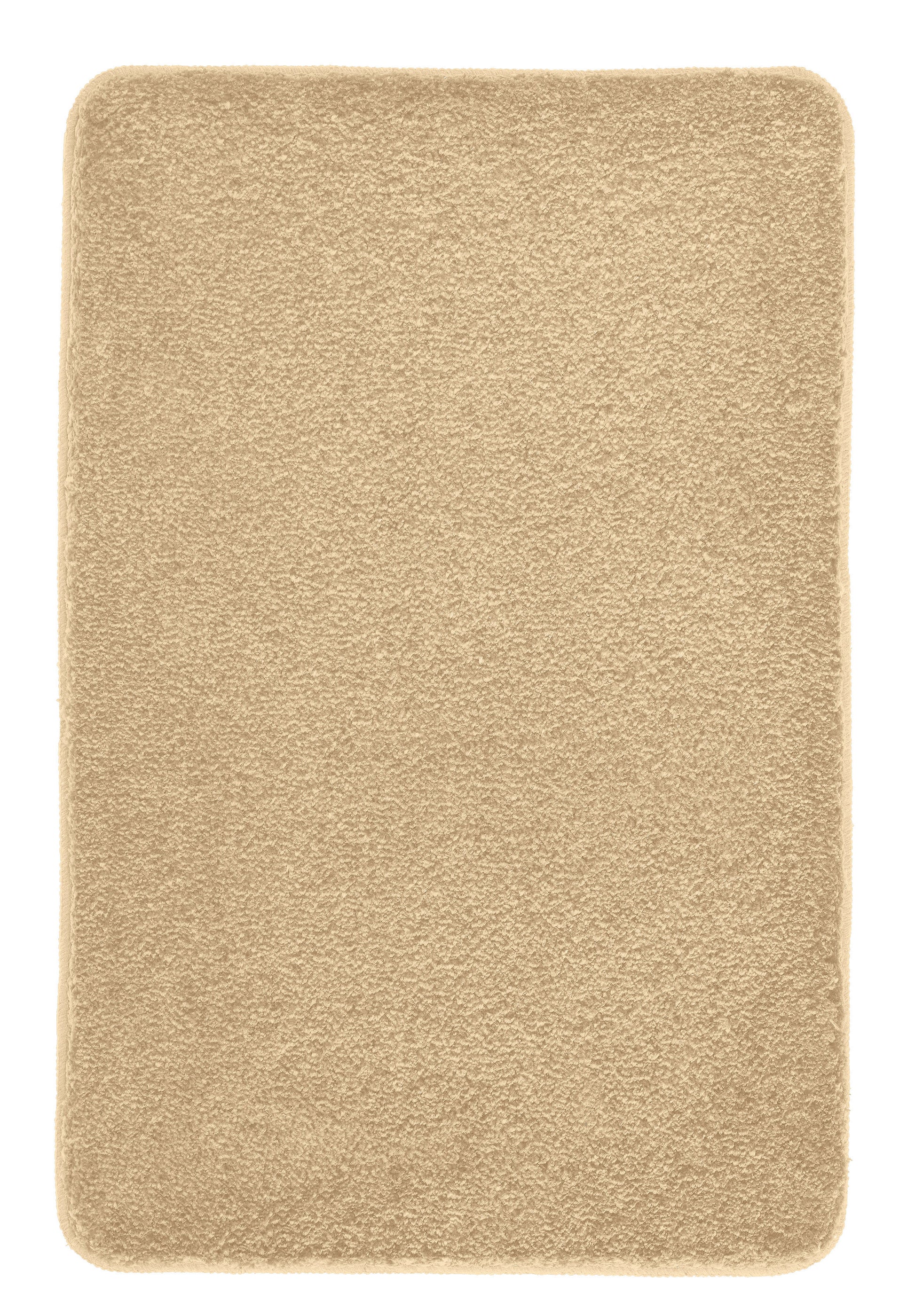 Rechteckige, beige Badematte mit weicher, dicht gewebter Oberfläche