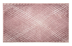 Rechteckiger rosa Badteppich mit dichtem, strukturiertem Flormuster