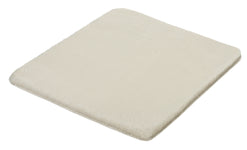 Rechteckige Badematte in hellem Beige mit weicher, glatter Oberfläche