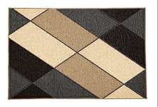 Rechteckige Badematte mit geometrischem Muster in Braun und Beige