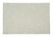Rechteckige Badematte mit grünen und rosa Längsstreifen aus Frottier