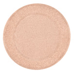 Runder, roséfarbener Badteppich mit strukturiertem, dezentem Randmuster