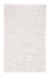 Rechteckige, weiße Badematte mit dichter strukturierter Schlingenoberfläche