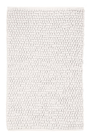 Badteppich BRAVA Polarweiß 70 x 120 cm liegt flach ausgebreitet und zeigt seine strukturierte Oberfläche.