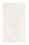 Rechteckige, weiße Hochflor-Badematte mit dicht flauschiger Oberfläche