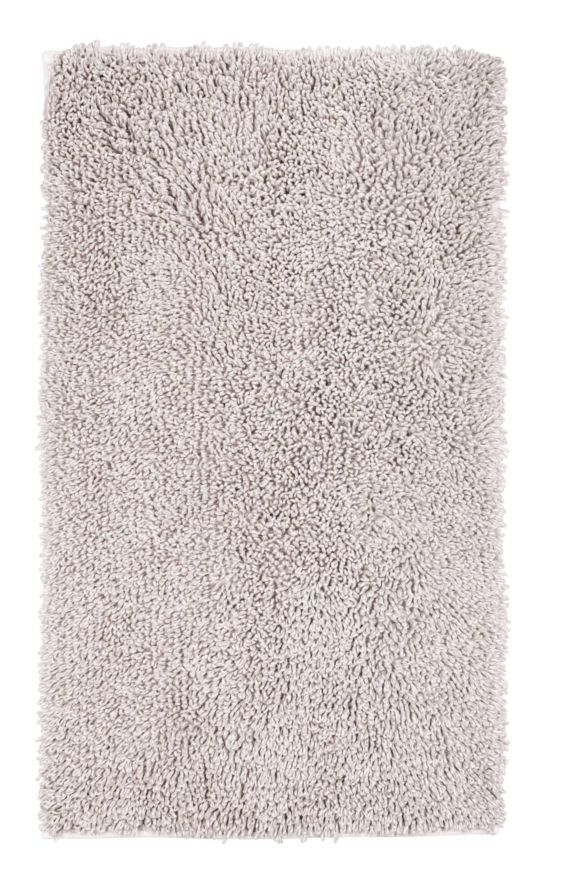 Badteppich DANA seidenfarben 60 x 100 cm als rechteckiger, flauschiger Hochflor-Badvorleger von oben.