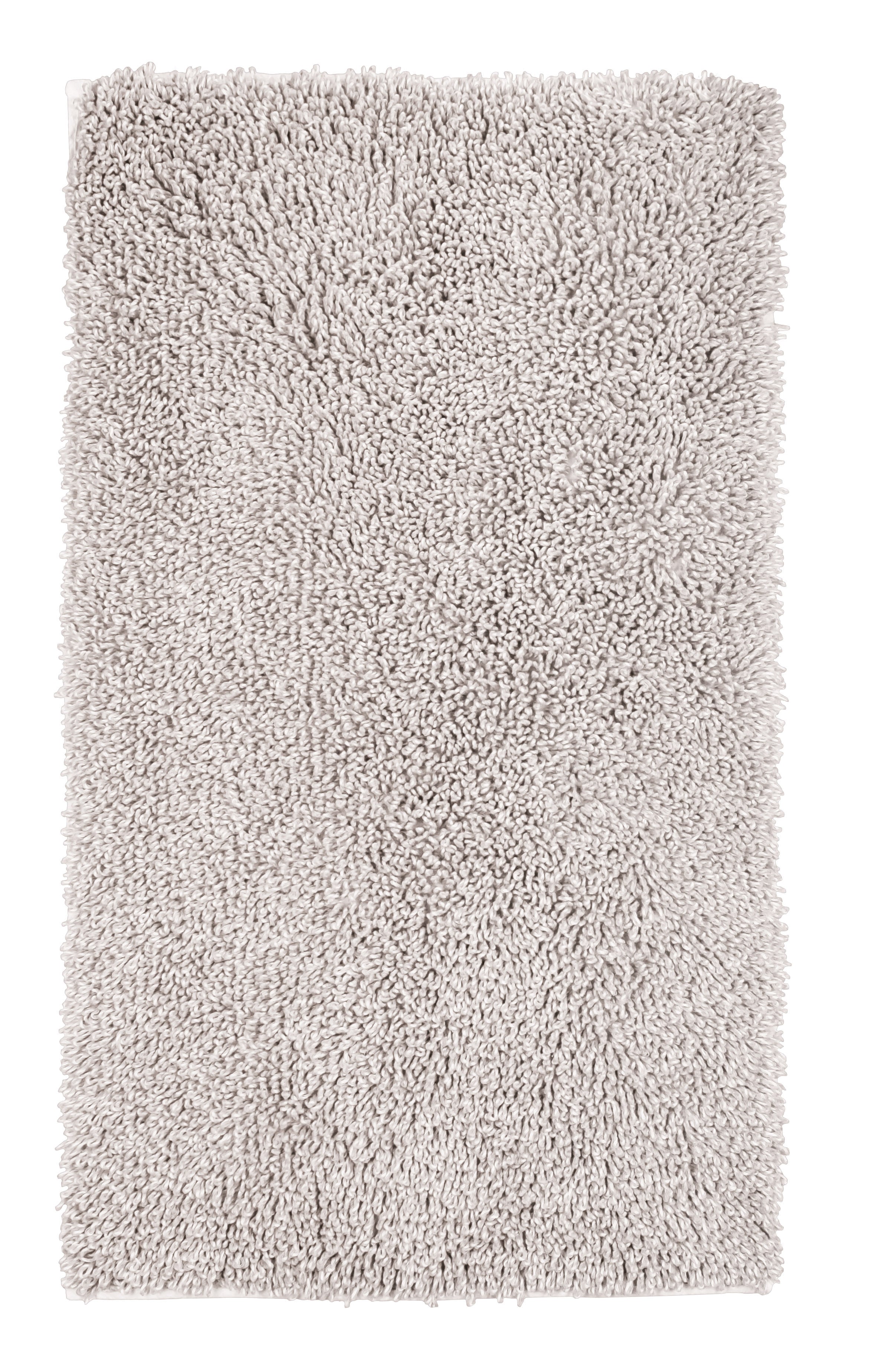 Badteppich DANA seidenfarben 60 x 100 cm als rechteckiger, flauschiger Hochflor-Badvorleger von oben.