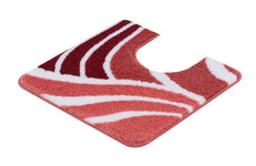 Rot-rosa WC-Vorlage mit weißen Wellenmustern in verschiedenen Tönen