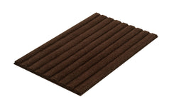Rechteckige braune Badematte mit geriffelter, weicher Oberfläche