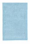 Hellblauer rechteckiger Badteppich mit strukturierter Bordüre innen