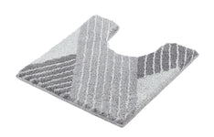 Graue WC-Vorlage mit U-Ausschnitt und gestreiftem, modernem Design