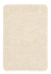 Rechteckige, beige Badvorlage mit weicher, dichter Hochflor-Oberfläche