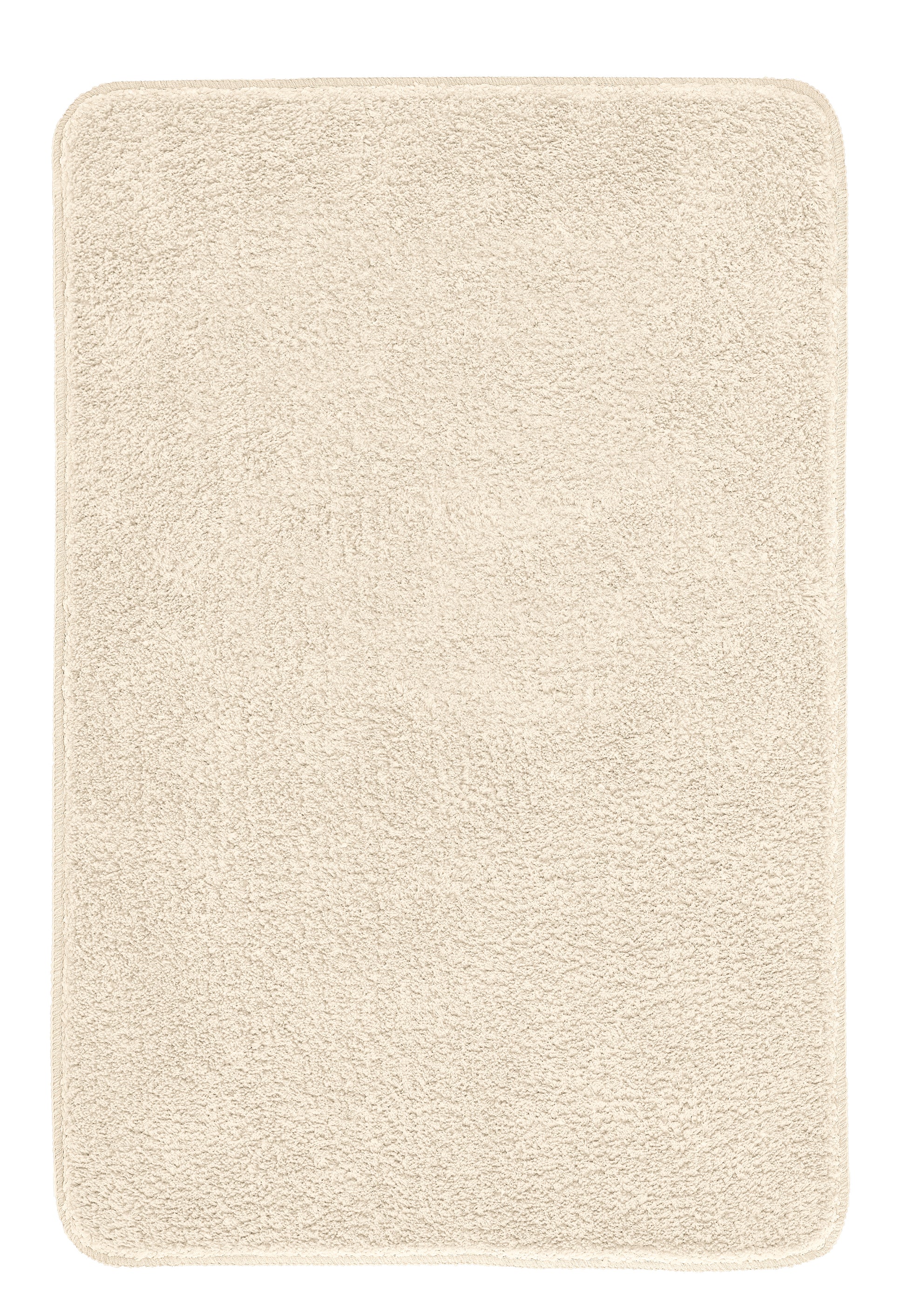 Der Badteppich MARCO in Sandbeige mit 60 x 90 cm ist von oben vollständig sichtbar.