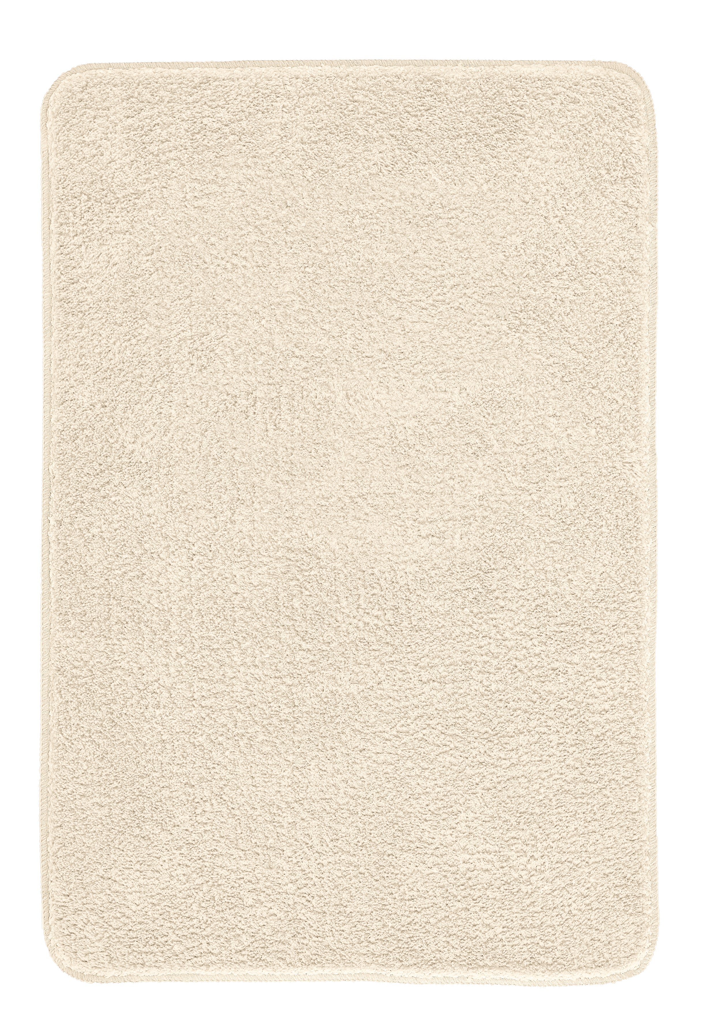 Der Badteppich MARCO in Sandbeige mit 60 x 90 cm ist von oben vollständig sichtbar.