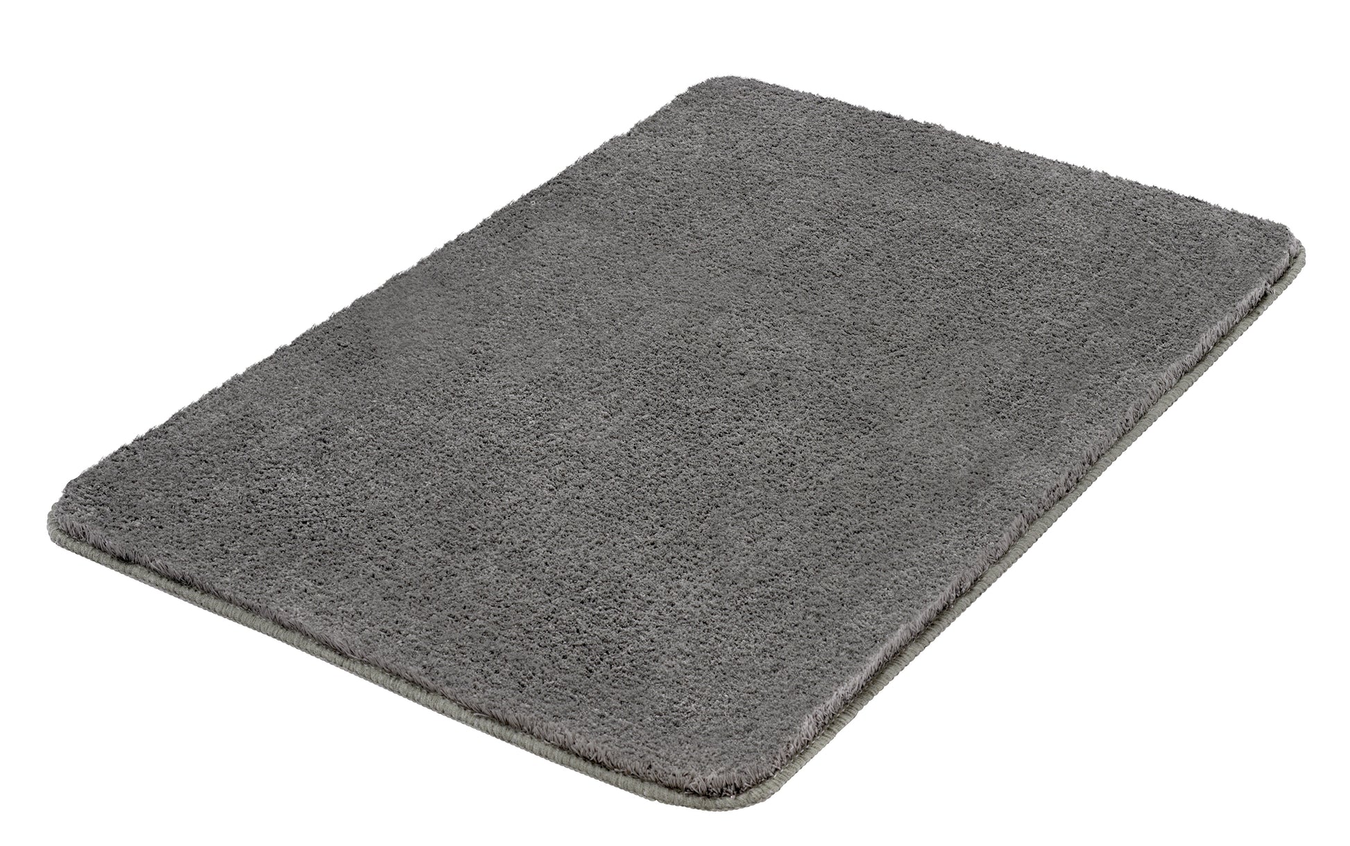Rechteckiger Badteppich MARCO in Anthrazit, Größe 70 x 120 cm, mit dichtem, weichem Flor.