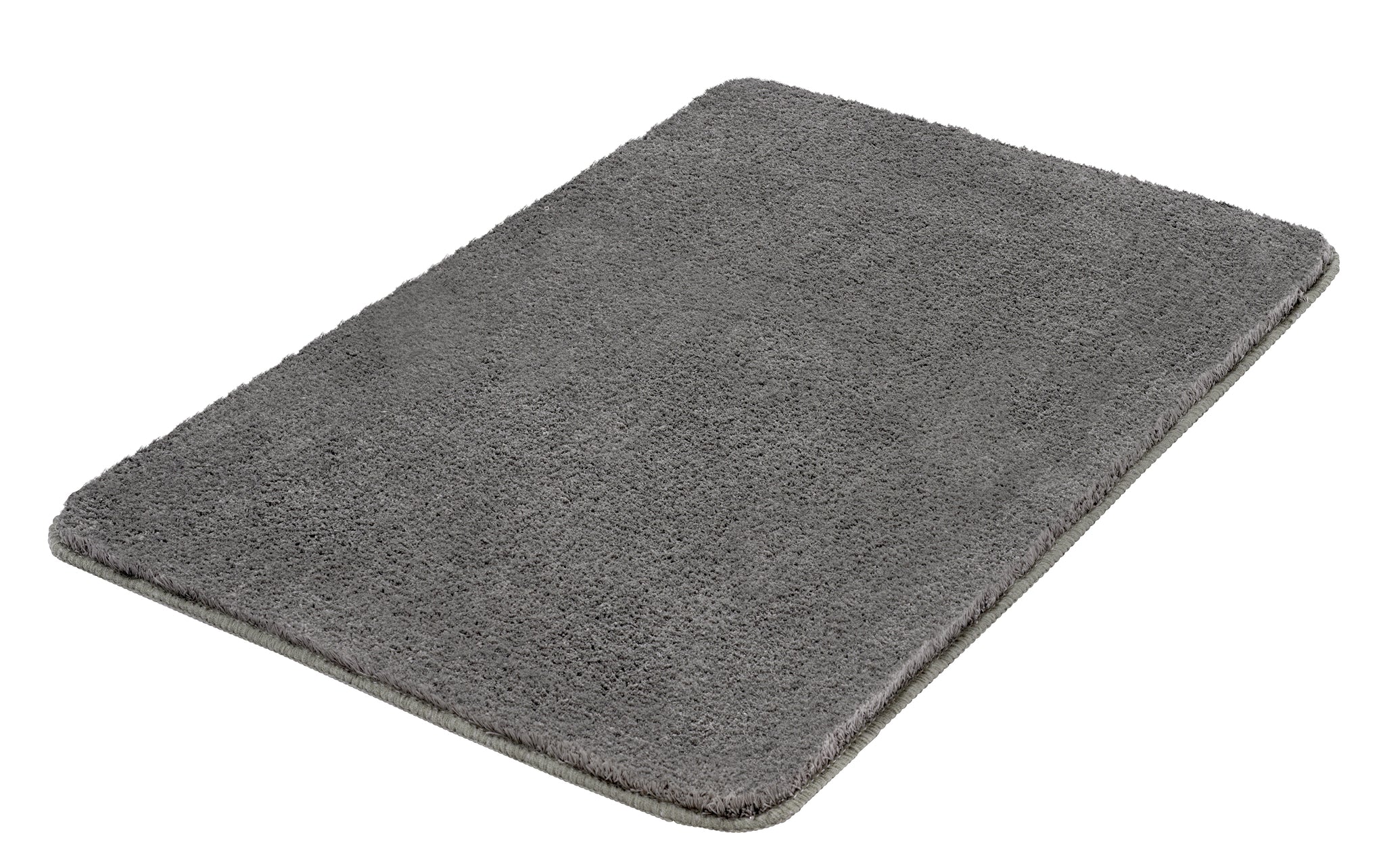 Rechteckiger Badteppich MARCO in Anthrazit, Größe 70 x 120 cm, mit dichtem, weichem Flor.