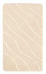 Beige Badematte mit dezentem Wellenmuster in Hoch-Tief-Struktur aus Stoff