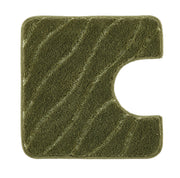 Grüner WC-Vorleger TRAM Forest 55 x 55 cm mit Ausschnitt wird von oben gezeigt.