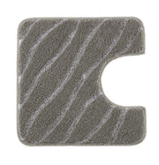 WC-Vorleger TRAM Anthrazit 55 x 55 cm mit Ausschnitt liegt flach und zeigt ein dezentes Wellenmuster.