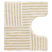 WC-Vorleger CHELSEA sandbeige 55 x 50 cm mit Ausschnitt zeigt ein gestreiftes Hochflor-Design.